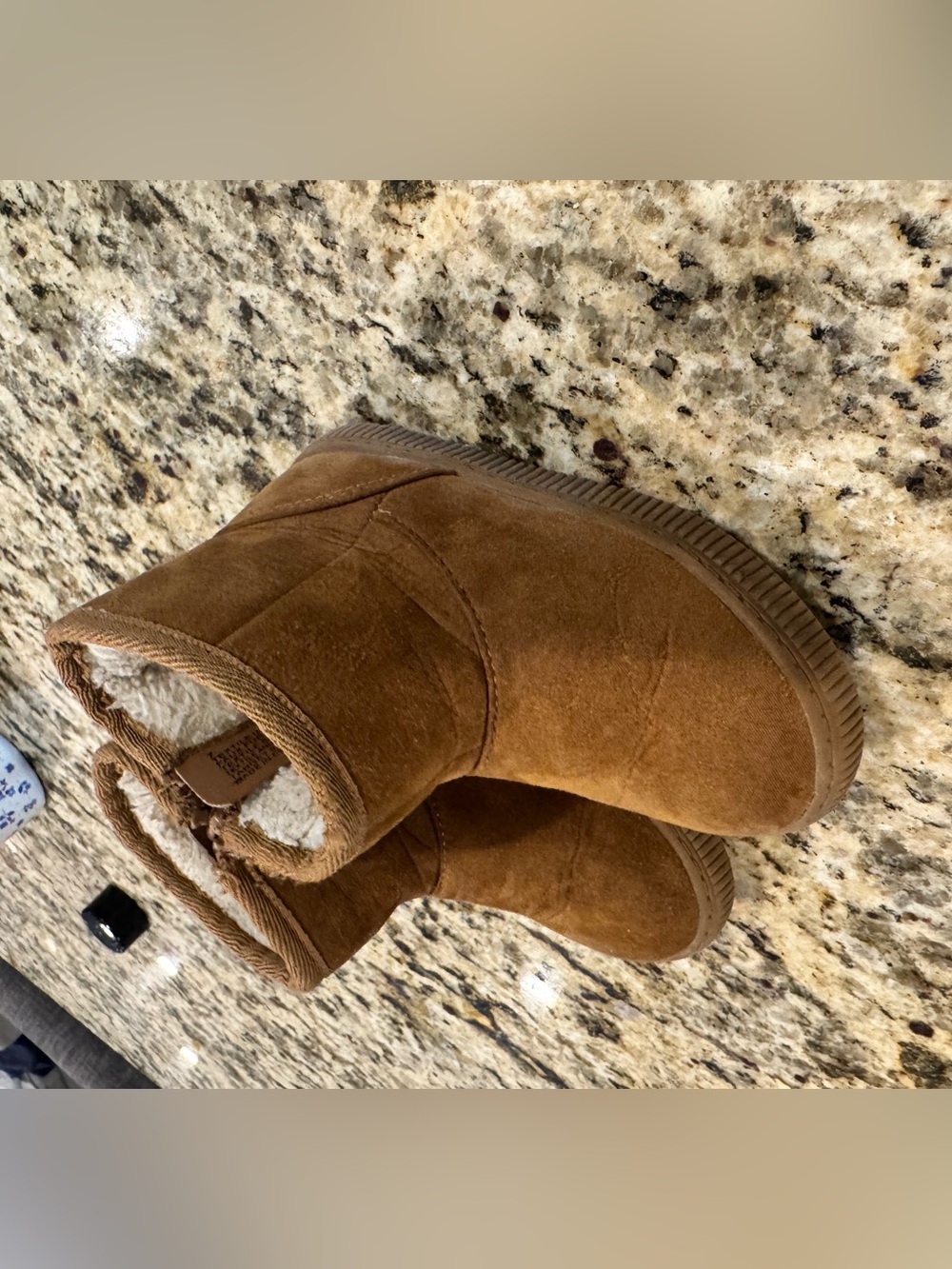 Cat & Jack Tan Suede-Look Sherpa Boots